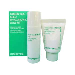 کیت دوتایی دانه چای سبز و هیالورونیک اینیسفری مدل Duo Kit حجم 15 میلی